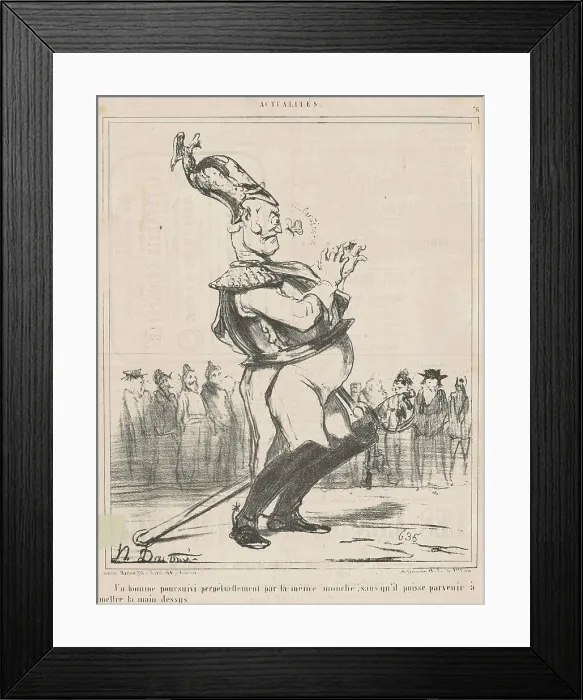 Framed Print : Un homme poursuivi... 19th century. Creator: Honore Daumier Framed Print : Un homme poursuivi... 19th century. Creator: Honore Daumier