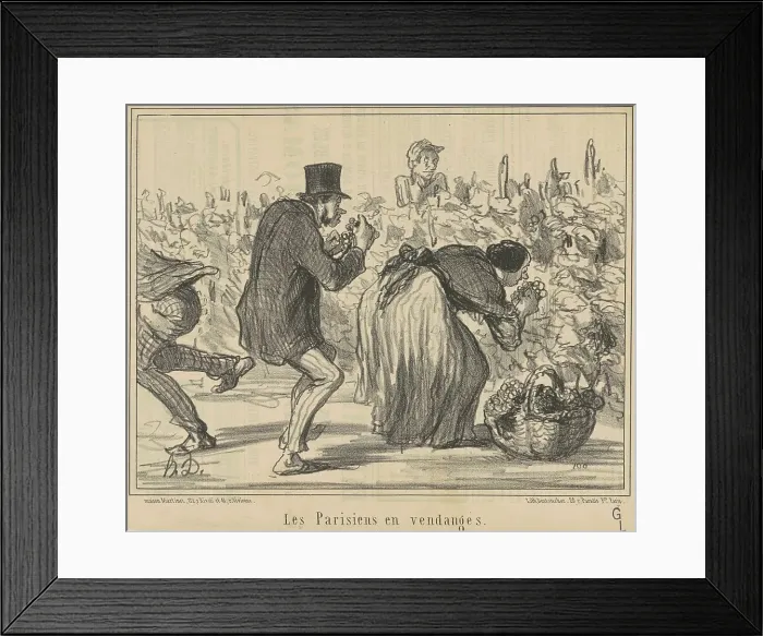 Framed Print : Les parisiens en vendanges, 19th century. Creator: Honore Daumier Framed Print : Les parisiens en vendanges, 19th century. Creator: Honore Daumier