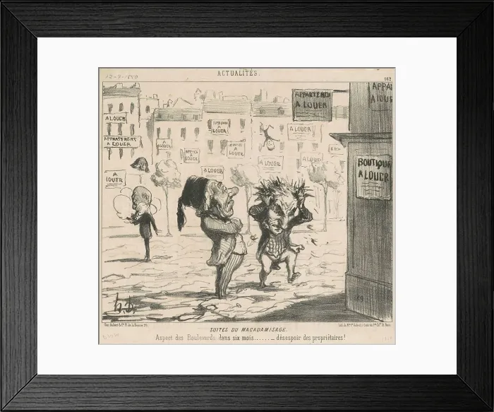 Framed Print : Suites du macadamisage, 19th century. Creator: Honore Daumier Framed Print : Suites du macadamisage, 19th century. Creator: Honore Daumier