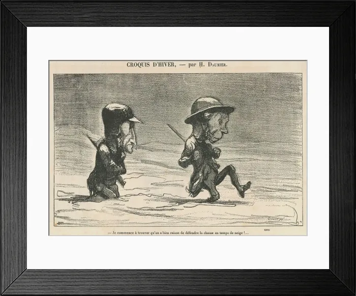 Framed Print : Je commence a trouver... en temps de neige!... 19th century. Creator: Honore Daumier Framed Print : Je commence a trouver... en temps de neige!... 19th century. Creator: Honore Daumier