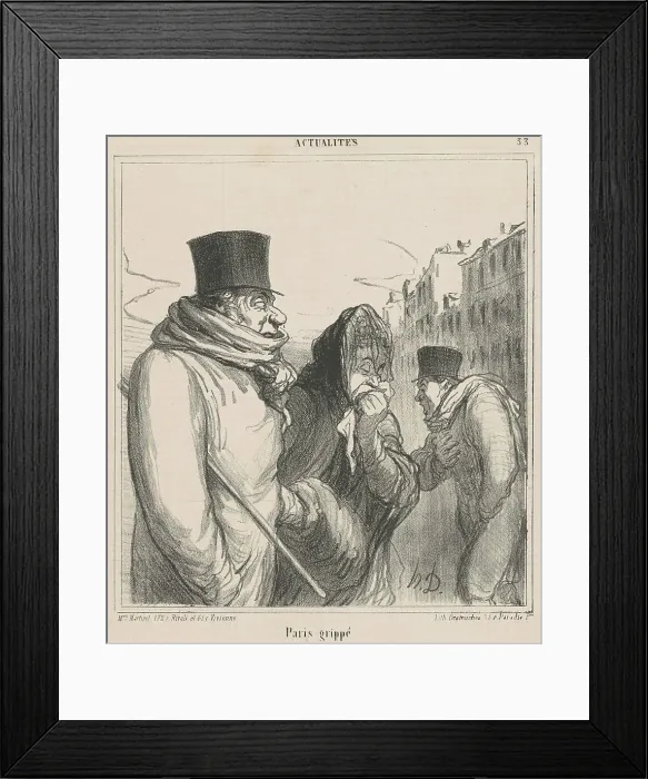 Framed Print : Paris grippé, 19th century. Creator: Honore Daumier Framed Print : Paris grippé, 19th century. Creator: Honore Daumier