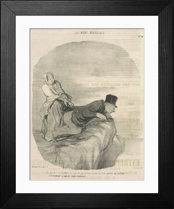 Framed Print : Au nom du ciel, Théodore ne regarde pas... 19th century. Creator: Honore Daumier Framed Print : Au nom du ciel, Théodore ne regarde pas... 19th century. Creator: Honore Daumier