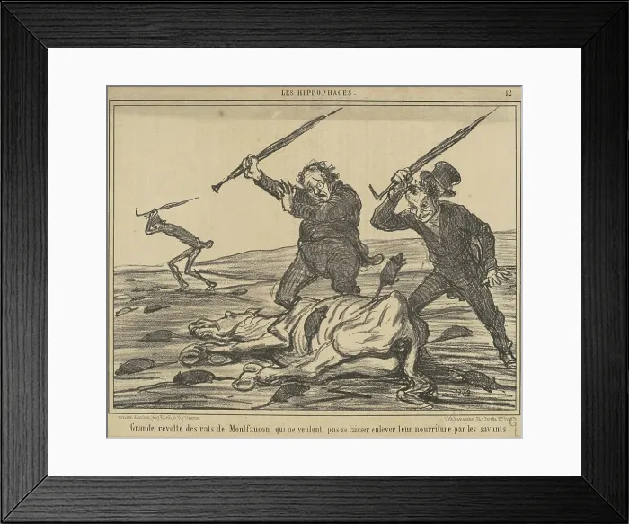 Framed Print : Grande révolte des rats de montfaucon... 19th century. Creator: Honore Daumier Framed Print : Grande révolte des rats de montfaucon... 19th century. Creator: Honore Daumier