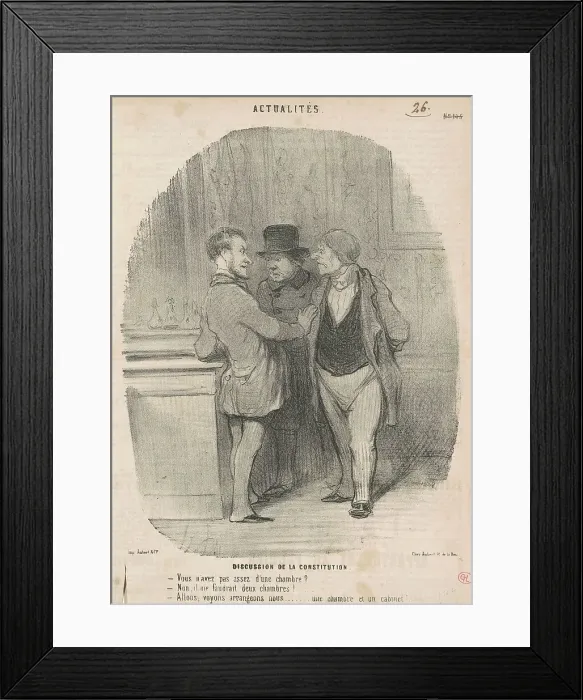 Framed Print : Discussion de la constitution, 19th century. Creator: Honore Daumier Framed Print : Discussion de la constitution, 19th century. Creator: Honore Daumier