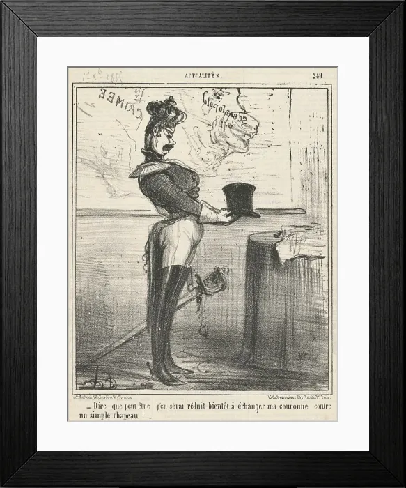 Framed Print : Dire que peut-être j'en serai réduit... 19th century. Creator: Honore Daumier Framed Print : Dire que peut-être j'en serai réduit... 19th century. Creator: Honore Daumier