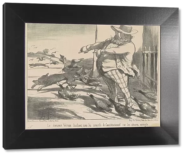 Le docteur Véron lachant tous les canards... 19th century. Creator: Honore Daumier