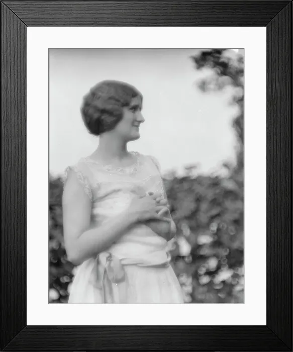 Framed Print : Conroy, Frank, Mrs. standing outdoors, 1923 Creator: Arnold Genthe Framed Print : Conroy, Frank, Mrs. standing outdoors, 1923 Creator: Arnold Genthe