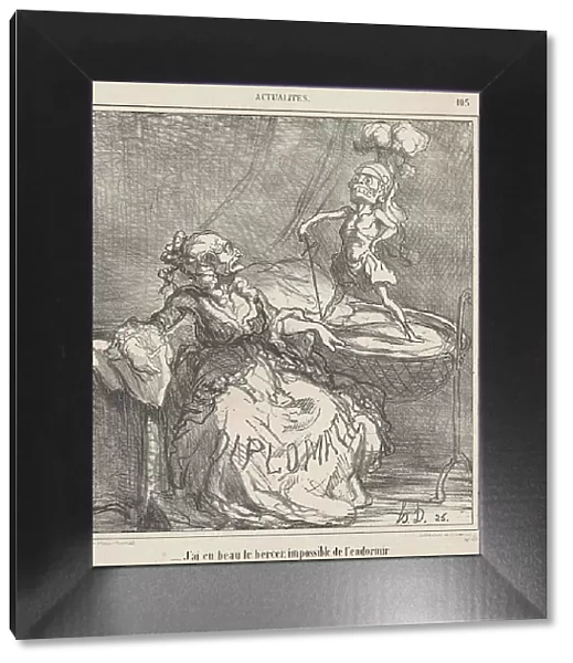 J'ai eu beau le bercer... 19th century. Creator: Honore Daumier