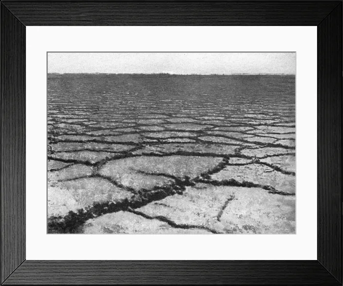 Framed Print : Terrain argileux crevasse la chaleur; Afrique du nord, 1914. Creator: Jules Gervais-Courtellemont Framed Print : Terrain argileux crevasse la chaleur; Afrique du nord, 1914. Creator: Jules Gervais-Courtellemont
