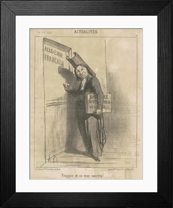 Framed Print : Frappez et on vous ouvrira!, 19th century. Creator: Honore Daumier Framed Print : Frappez et on vous ouvrira!, 19th century. Creator: Honore Daumier