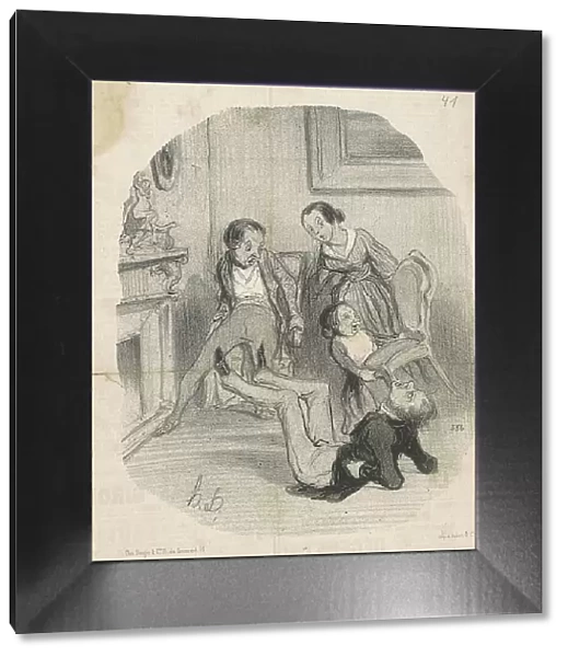 Lolo!...veux-tu laisser la chaisse tranquille... 19th century. Creator: Honore Daumier