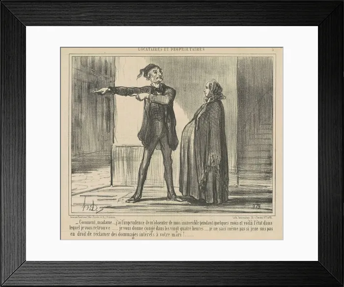 Framed Print : Comment, madame... J'ai l'imprudence... 19th century. Creator: Honore Daumier