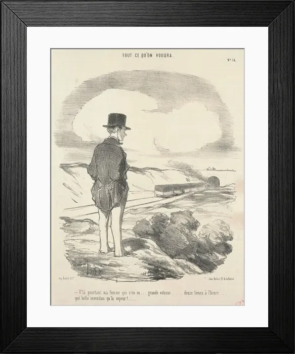 Framed Print : V'la pourtant ma femme qui s'en va... 19th century. Creator: Honore Daumier Framed Print : V'la pourtant ma femme qui s'en va... 19th century. Creator: Honore Daumier