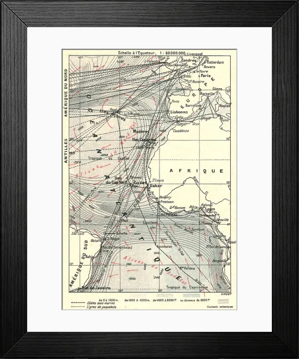 Framed Print : Les routes l'Atlantique; L'Ouest Africain, 1914. Creator: Unknown Framed Print : Les routes l'Atlantique; L'Ouest Africain, 1914. Creator: Unknown
