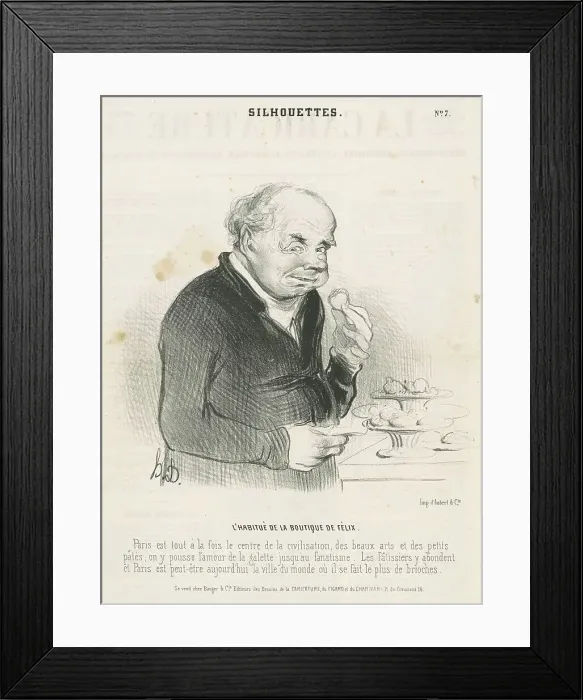 Framed Print : L'habitué de la boutique de Félix, 19th century. Creator: Honore Daumier Framed Print : L'habitué de la boutique de Félix, 19th century. Creator: Honore Daumier