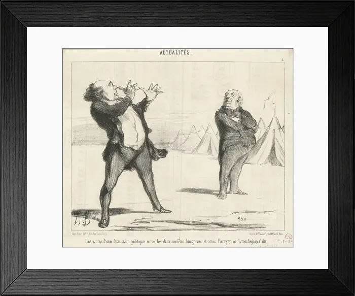 Framed Print : Les suites d'une discussion politique... 19th century. Creator: Honore Daumier Framed Print : Les suites d'une discussion politique... 19th century. Creator: Honore Daumier