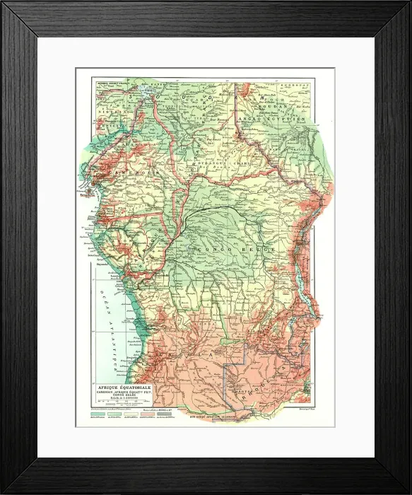 Framed Print : Map, Afrique Equatoriale; L'Ouest Africain, 1914. Creator: Unknown Framed Print : Map, Afrique Equatoriale; L'Ouest Africain, 1914. Creator: Unknown