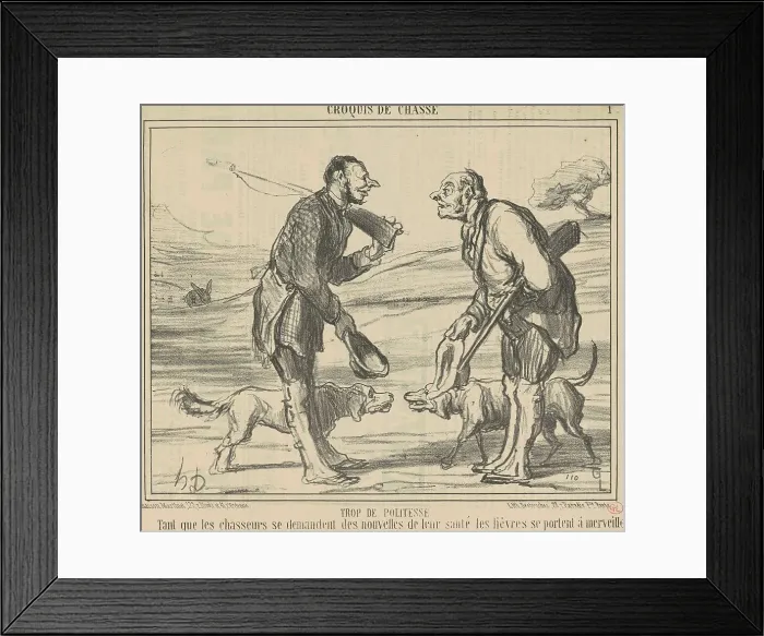 Framed Print : Trop de politesse, 19th century. Creator: Honore Daumier Framed Print : Trop de politesse, 19th century. Creator: Honore Daumier