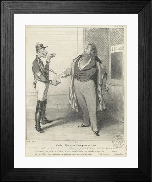 Framed Print : Robert Macaire banquier et juré, 19th century. Creator: Honore Daumier Framed Print : Robert Macaire banquier et juré, 19th century. Creator: Honore Daumier