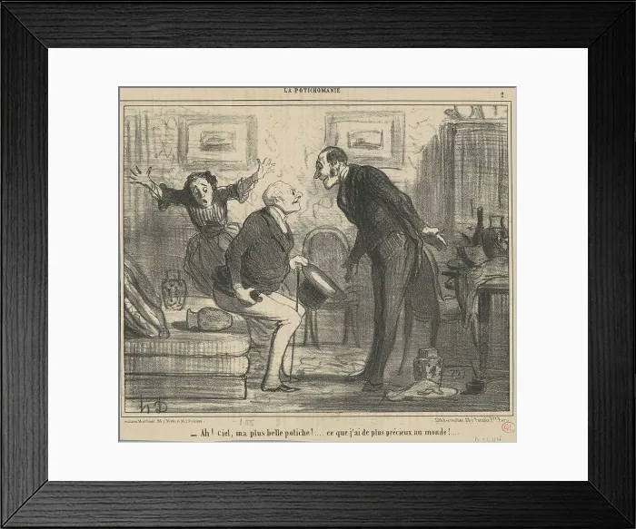 Framed Print : Ah! Ciel, ma plus belle potiche!... 19th century. Creator: Honore Daumier Framed Print : Ah! Ciel, ma plus belle potiche!... 19th century. Creator: Honore Daumier