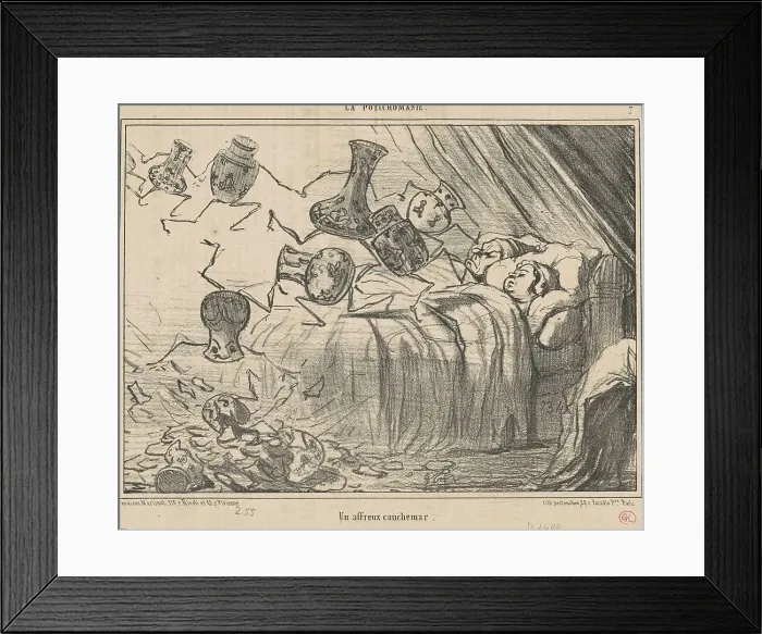 Framed Print : Un affreux cauchemar, 19th century. Creator: Honore Daumier Framed Print : Un affreux cauchemar, 19th century. Creator: Honore Daumier