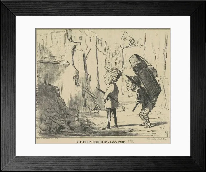 Framed Print : Un effet des démolitions dans Paris, 19th century. Creator: Honore Daumier Framed Print : Un effet des démolitions dans Paris, 19th century. Creator: Honore Daumier