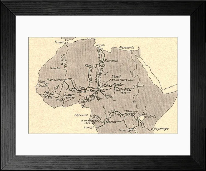 Framed Print : Grands itineraires africains; L'Ouest Africain, 1914. Creator: Unknown Framed Print : Grands itineraires africains; L'Ouest Africain, 1914. Creator: Unknown