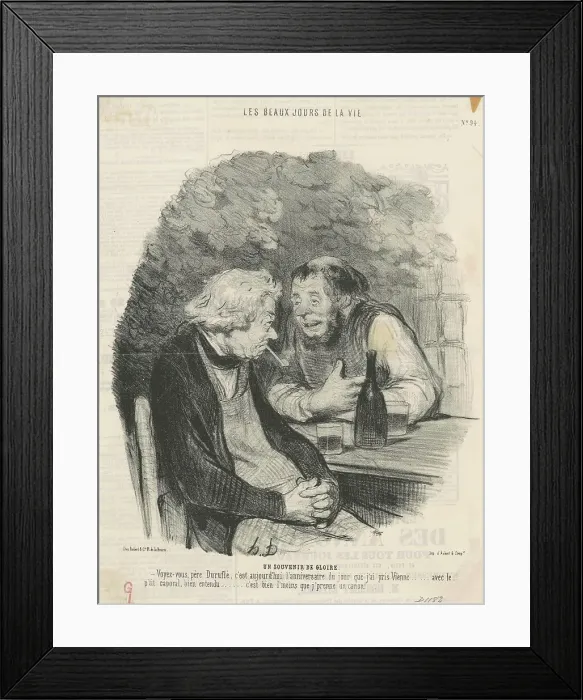 Framed Print : Un souvenir de gloire, 19th century. Creator: Honore Daumier Framed Print : Un souvenir de gloire, 19th century. Creator: Honore Daumier