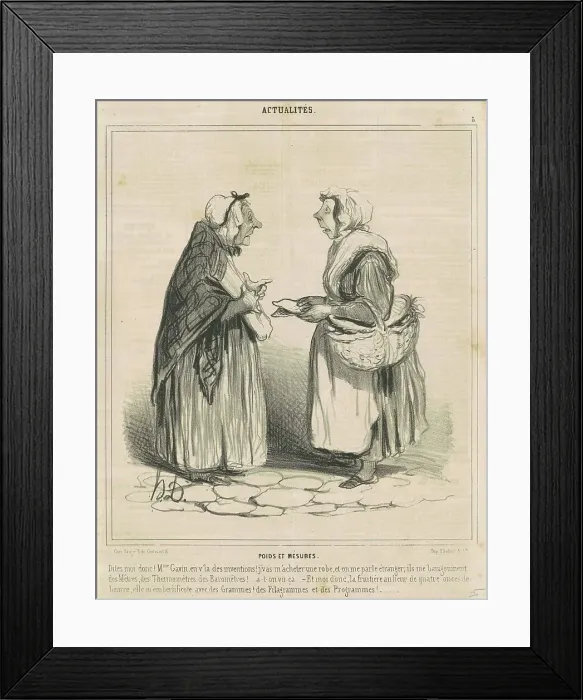 Framed Print : Poids et mesures, 19th century. Creator: Honore Daumier Framed Print : Poids et mesures, 19th century. Creator: Honore Daumier