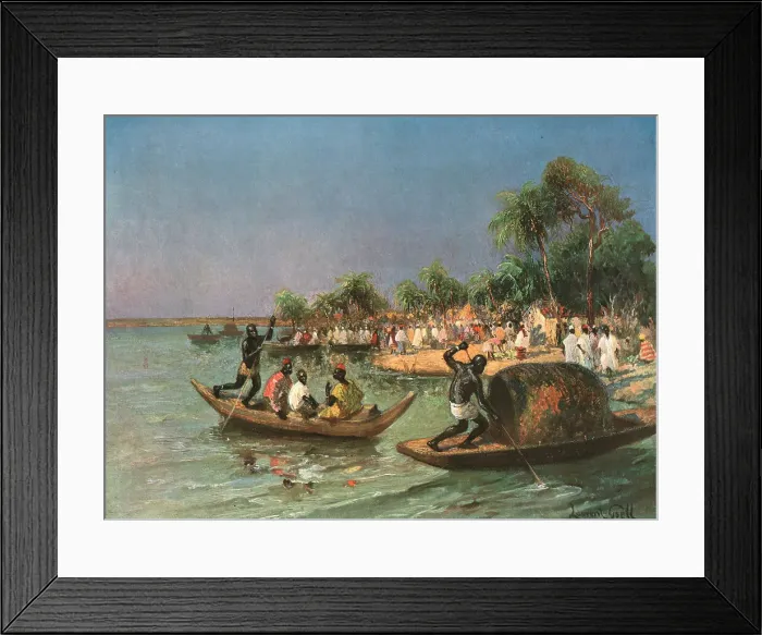 Framed Print : Un village noir sur le Niger (environs de Sansanding); L'Ouest Africain, 1914. Creator: L Marc Framed Print : Un village noir sur le Niger (environs de Sansanding); L'Ouest Africain, 1914. Creator: L Marc