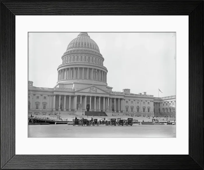 Framed Print : Inaugural Stands at Capitol, 1917. Creator: Harris & Ewing. Inaugural Stands at Capitol, 1917. Creator: Harris & Ewing Framed Print : Inaugural Stands at Capitol, 1917. Creator: Harris & Ewing. Inaugural Stands at Capitol, 1917. Creator: Harris & Ewing