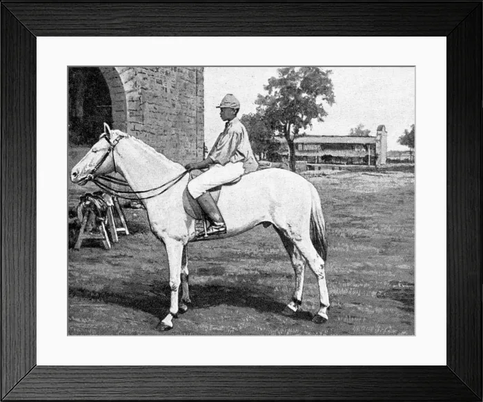 Framed Print : Un petit noir de Bamako sur le cheval Oualata de race indigene; L'Ouest Africain, 1914. Creator: Unknown Framed Print : Un petit noir de Bamako sur le cheval Oualata de race indigene; L'Ouest Africain, 1914. Creator: Unknown