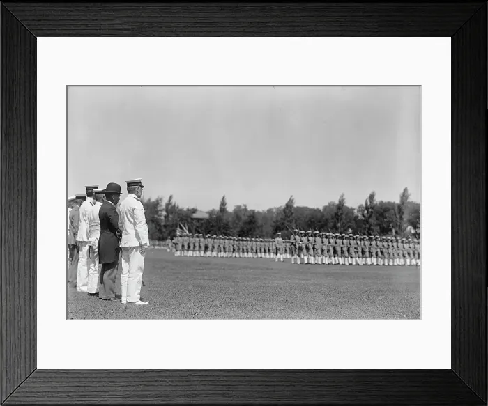 Framed Print : Viscount Ishii Kikujiro, Head of Japanese Mision [sic] To U.S. at Annapolis... 1917. Creator: Harris & Ewing. Viscount Ishii Kikujiro, Head of Japanese Mision [sic] To U.S. at Annapolis... 1917. Creator: Harris & Ewing
