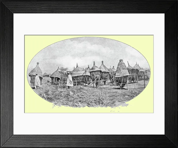 Framed Print : Greniers a mil au Mossi; L'Ouest Africain, 1914. Creator: Unknown Framed Print : Greniers a mil au Mossi; L'Ouest Africain, 1914. Creator: Unknown