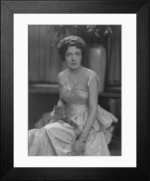 Framed Print : Ballard, Bernice, Mrs. with Buzzer the cat, portrait photograph, 1916 May 19. Creator: Arnold Genthe Framed Print : Ballard, Bernice, Mrs. with Buzzer the cat, portrait photograph, 1916 May 19. Creator: Arnold Genthe