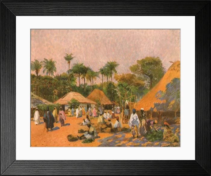 Framed Print : Le marche indigene de Konakry. D'apres le tableau de Laurent Gsell; L'Ouest Africain, 1914. Creator: Unknown Framed Print : Le marche indigene de Konakry. D'apres le tableau de Laurent Gsell; L'Ouest Africain, 1914. Creator: Unknown