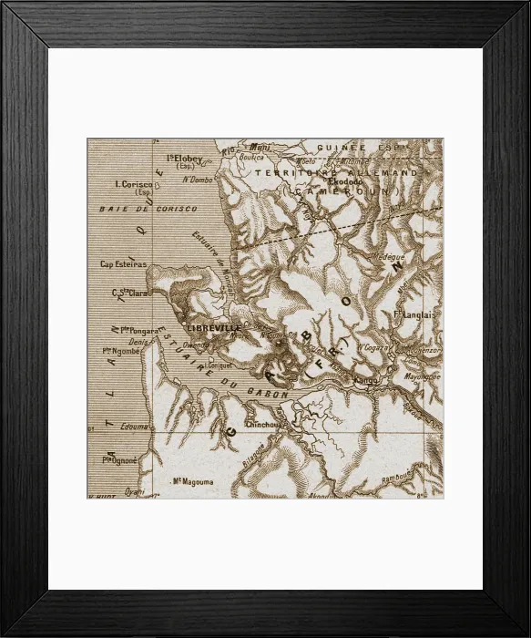 Framed Print : Gabon et baie Corisco; L'Ouest Africain, 1914. Creator: Unknown Framed Print : Gabon et baie Corisco; L'Ouest Africain, 1914. Creator: Unknown