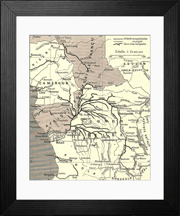 Framed Print : Voies de communication du bassin du Congo; L'Ouest Africain, 1914. Creator: Unknown Framed Print : Voies de communication du bassin du Congo; L'Ouest Africain, 1914. Creator: Unknown