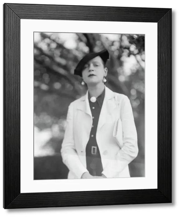 Framed Print : Leonard, Mrs. standing outdoors, between 1926 and 1938. Creator: Arnold Genthe Framed Print : Leonard, Mrs. standing outdoors, between 1926 and 1938. Creator: Arnold Genthe
