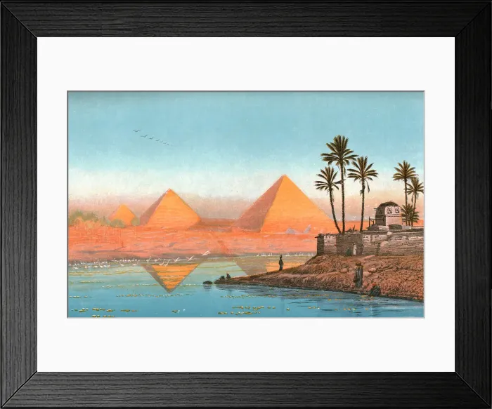 Framed Print : Les pyramides de Gizeh; Le Nord-Est Africain, 1914. Creator: Unknown Framed Print : Les pyramides de Gizeh; Le Nord-Est Africain, 1914. Creator: Unknown