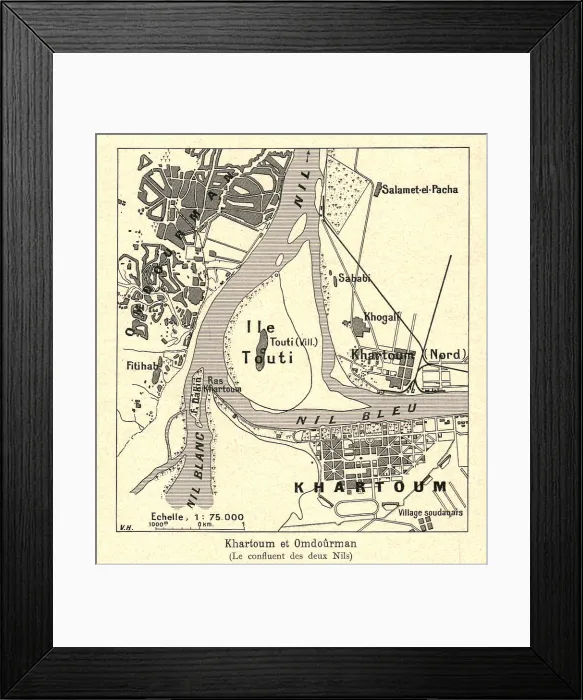 Framed Print : Khartoum et Omdourman (Le confluent des deux Nils); Le Nord-Est Africain, 1914. Creator: Unknown Framed Print : Khartoum et Omdourman (Le confluent des deux Nils); Le Nord-Est Africain, 1914. Creator: Unknown
