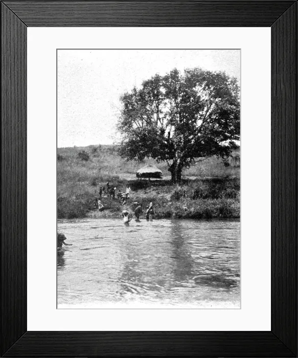 Framed Print : Traversee d'une riviere abyssine (le Motjo) par une caravane; Le Nord-Est Africain, 1914. Creator: Charles Chusseau-Flaviens Framed Print : Traversee d'une riviere abyssine (le Motjo) par une caravane; Le Nord-Est Africain, 1914. Creator: Charles Chusseau-Flaviens
