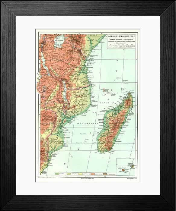 Framed Print : Afrique Sud- Orientale; Afrique Australe, 1914. Creator: Unknown Framed Print : Afrique Sud- Orientale; Afrique Australe, 1914. Creator: Unknown