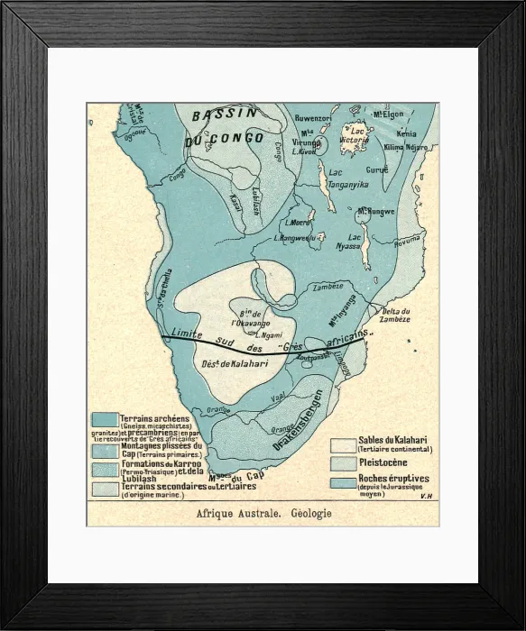 Framed Print : Afrique Australe. Geologie; Afrique Australe, 1914. Creator: Unknown Framed Print : Afrique Australe. Geologie; Afrique Australe, 1914. Creator: Unknown