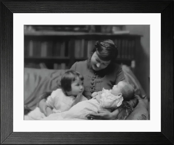 Framed Print : Bates, Blanche, Miss (Mrs. George Creel), and children, portrait photograph, 1916 Jan. 8. Creator: Arnold Genthe Framed Print : Bates, Blanche, Miss (Mrs. George Creel), and children, portrait photograph, 1916 Jan. 8. Creator: Arnold Genthe