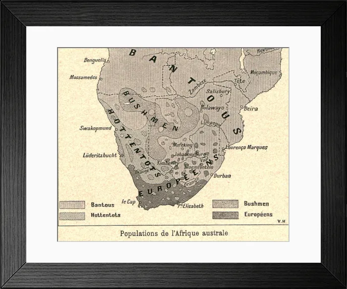 Framed Print : Populations de l'Afrique australe; Afrique Australe, 1914. Creator: Unknown Framed Print : Populations de l'Afrique australe; Afrique Australe, 1914. Creator: Unknown