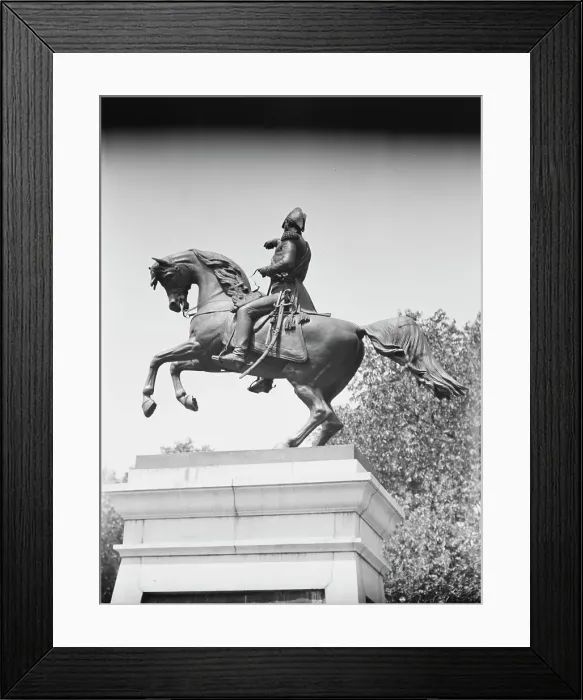 Framed Print : Equestrian statues in Washington, D.C. between 1911 and 1942. Creator: Arnold Genthe Framed Print : Equestrian statues in Washington, D.C. between 1911 and 1942. Creator: Arnold Genthe