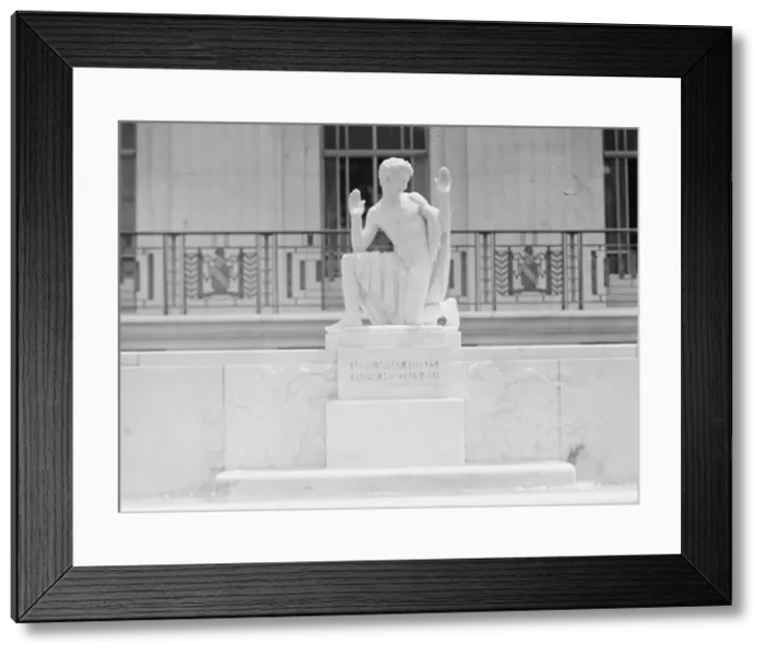 Framed Print : Puck statue at the Folger Library by Brenda Putnam, between 1911 and 1942. Creator: Arnold Genthe Framed Print : Puck statue at the Folger Library by Brenda Putnam, between 1911 and 1942. Creator: Arnold Genthe