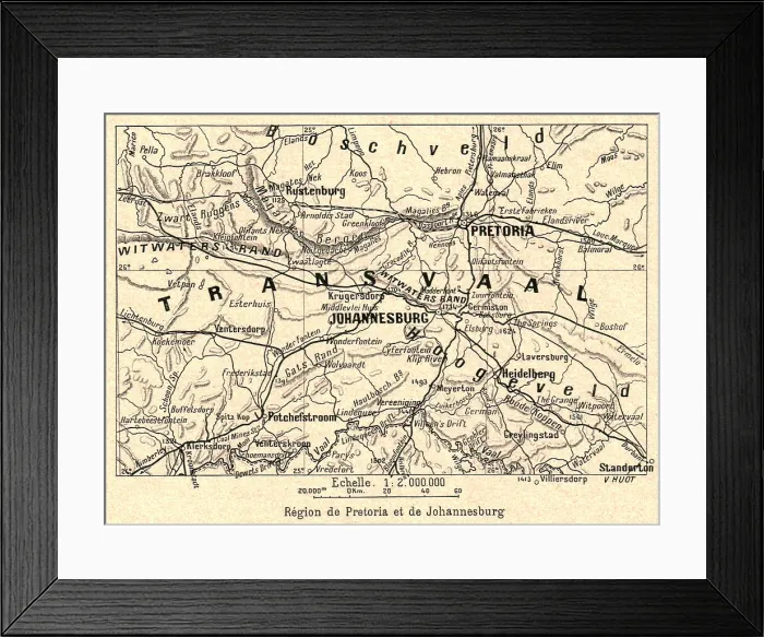 Framed Print : Region de Pretoria et de Johannesburg; Afrique Australe, 1914. Creator: Unknown Framed Print : Region de Pretoria et de Johannesburg; Afrique Australe, 1914. Creator: Unknown