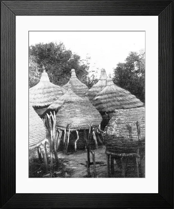 Framed Print : Greniers d'approvisionnement chez les Ovambo; Afrique Australe, 1914. Creator: Unknown Framed Print : Greniers d'approvisionnement chez les Ovambo; Afrique Australe, 1914. Creator: Unknown